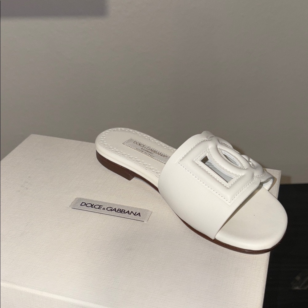 Dolce & Gabbana White Sandals Minimalist Design